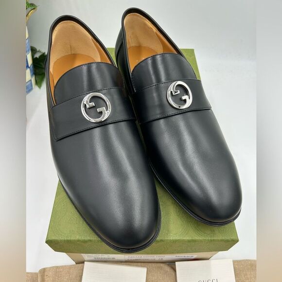 Men's Gucci interlocking G leather loafers size 13 made in Italy - Picture 2 of 11